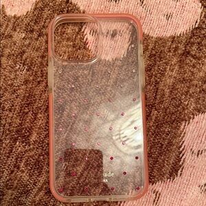 Kate Spade Clear Case with Pink Accents. For iPhone 13 Pro Max.